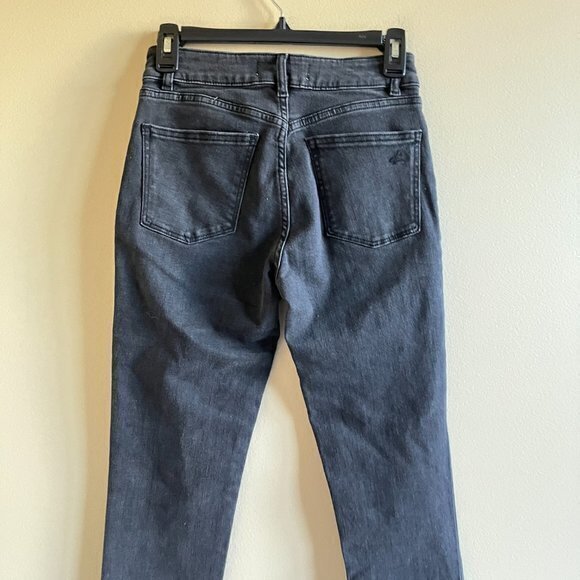 DL1961 FARROW HIGH RISE INSTASLIM MAGMA JEANS SKINNY ANKLE WOMENS SIZE 25 BLACK - Picture 4 of 8